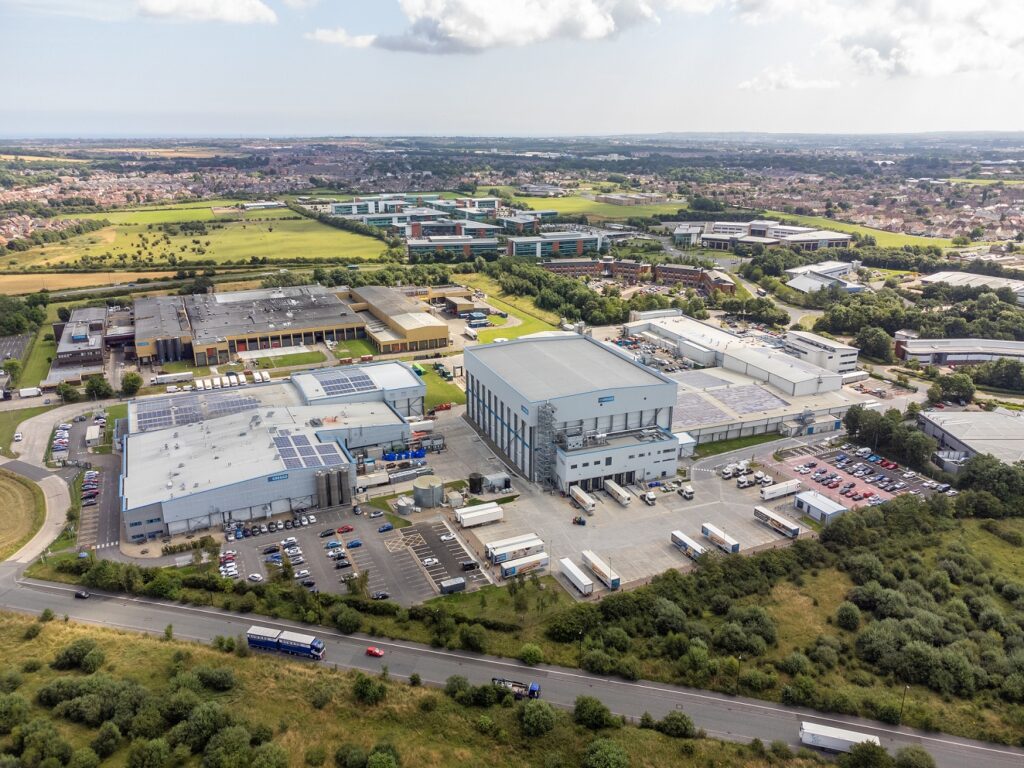 aerial view of Greggs cold store in Newcastle