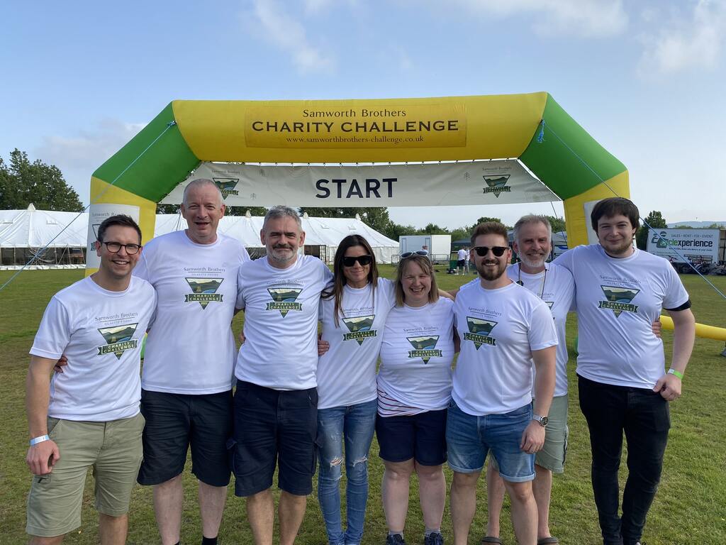 The team finishing the Samworth Charity Challenge 
